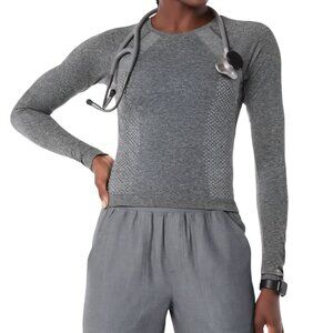 FIGS Salta Long Sleeve Underscrub Graphite Medical Workwear Size L